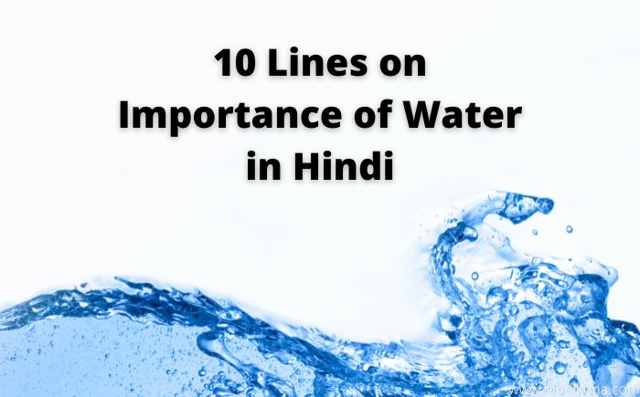 10 Lines on Importance of Water in Hindi
